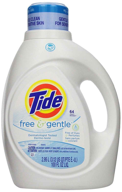 Tide Free & Gentle Liquid Laundry Detergent, Tide Laundry Detergent, Clean Laundry Detergent