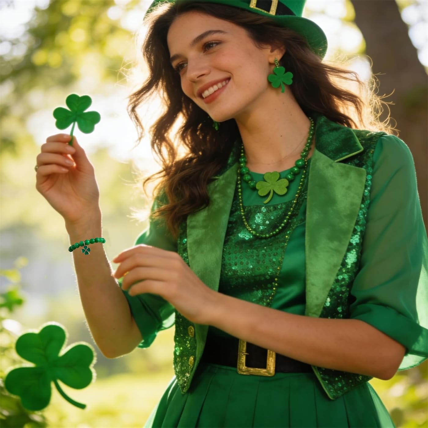 Bovemee_Green_Nature_Stone_Clove_Bracelet_Four-Leaf_Clover_Female_Heart_Charm_Clover_Peacock_Bracelet_Lucky_Bracelet_Trendy_Gift_for_Women