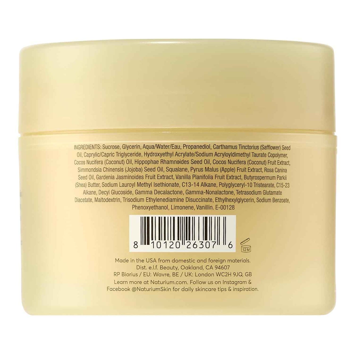Naturium Glow Getter Body Scrub, Exfoliating Sugar Crystals with Linoleic-Rich Oils, Glycerin & Squalane, 226 g / 8 oz