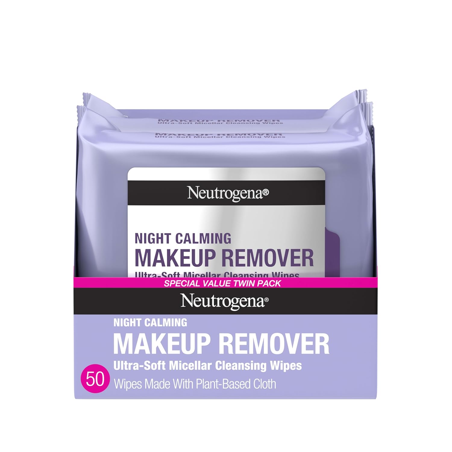 Neutrogena_Night_Calming_Makeup_Remover_Face_Wipes,_Nighttime_Cleansing_Towelettes_Remove_Sweat,_Dirt_&_Makeup_&_Calms_Skin,_Hypoallergenic,_100%_Plant_Based_Cloth,_Twin_Pack,_2_x_25_ct