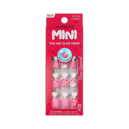 KISS_imPRESS_No_Glue_Mani_Press_On_Nails,_Mini,_'Super_Duper',_Pink,_Kids_Size,_Squoval_Shape,_Includes_20_Nails,_1_Mini_File