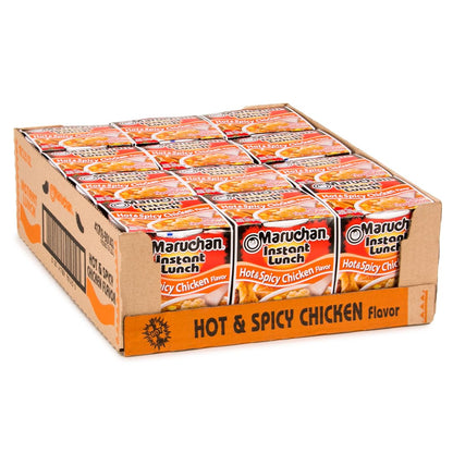 Maruchan Instant Lunch Hot &amp;amp; Spicy Chicken Flavor, 2.25 Oz, Pack of 12