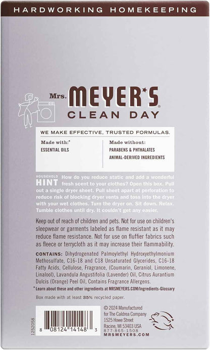 MRS. MEYER'S CLEAN DAY Dryer Sheets