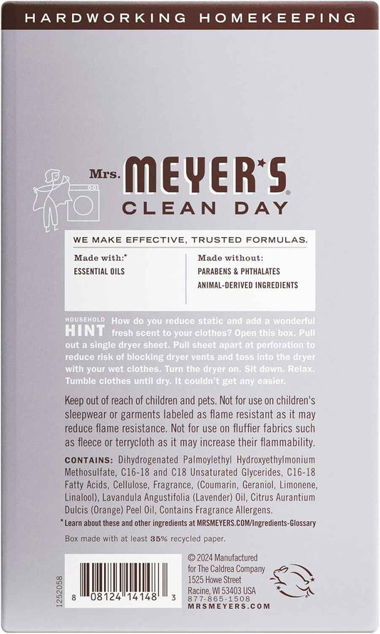 MRS. MEYER'S CLEAN DAY Dryer Sheets