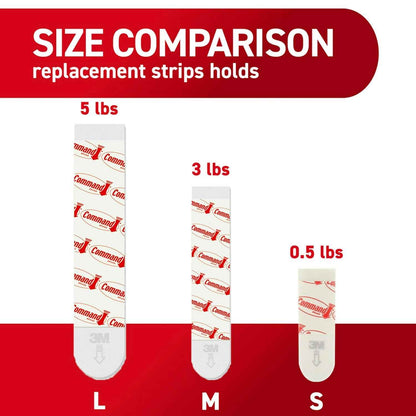 Command Indoor Medium Replacement Strips, Damage-Free Wall Hanging, Re-Hang Medium Hooks for Home and Wall Decor, Holds up to 3 lb, White Adhesive