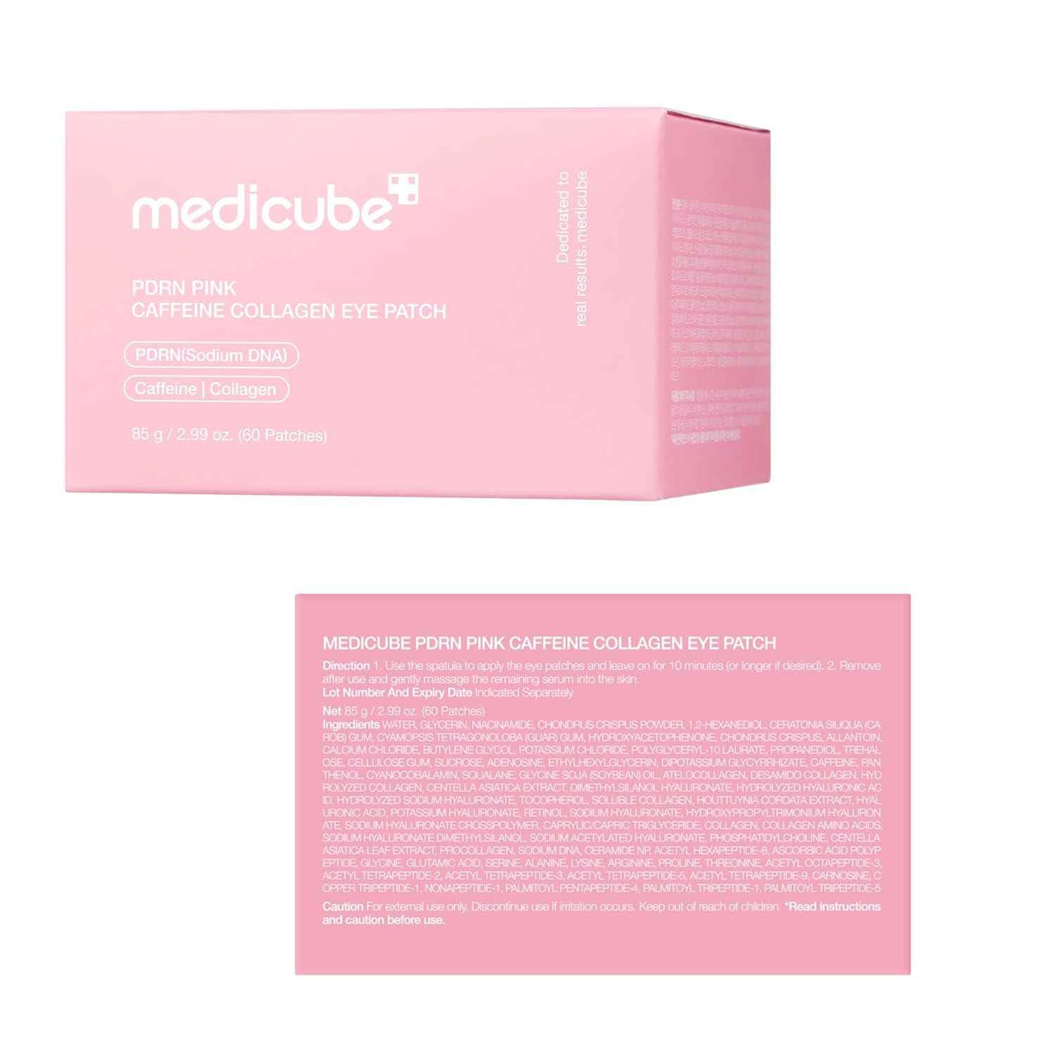 medicube PDRN Caffeine Collagen Eye Patch | Gel Eye Patches for the appearance of Dark Circles, Undereye Bags | Firming, Age-Defying Care with Retinol, Collagen | Korean Skincare | 30 Pairs