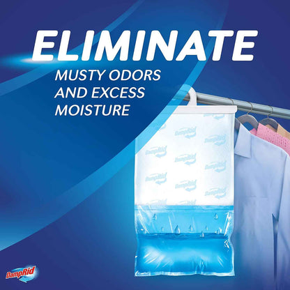 DampRid Hanging Moisture Absorber, 16 oz., 3 Pack - Eliminates Musty Odors for Fresher Air, Ideal Moisture Absorbers for Closet, 14% More Moisture Absorbing Power*