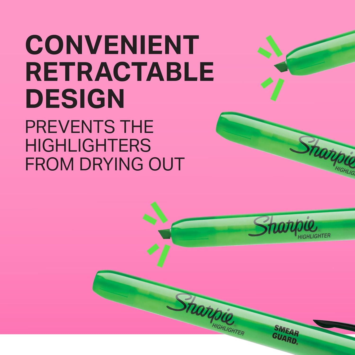 Sharpie_Retractable_Highlighters,_Chisel_Tip,_Fluorescent_Yellow,_12_Count