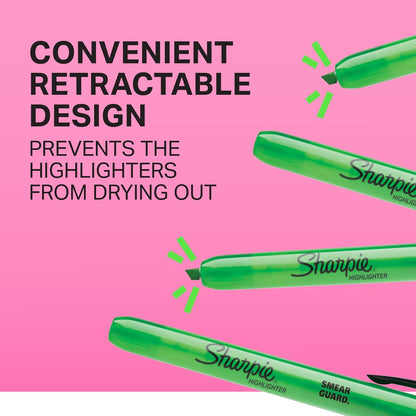 Sharpie_Retractable_Highlighters,_Chisel_Tip,_Fluorescent_Yellow,_12_Count
