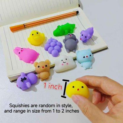 80Pcs Kawaii Squishy Mochi Toy Bulk - Party Favors for Kids Ages 4–8, Fidget Sensory