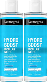Neutrogena Hydro Boost Micellar Water with Hyaluronic Acid, Micellar Cleansing Water for Sensitive Skin, Removes Makeup, Dirt & Oil, Alcohol-Free, 13.5 fl oz