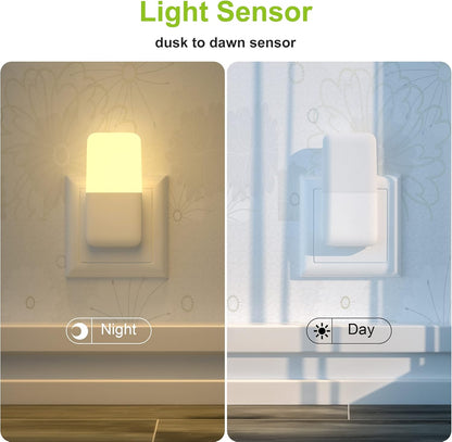 MAZ-TEK_Plug_in_Night_Light,_Warm_White_LED_Nightlights_with_Smart_Dusk_to_Dawn_Sensor_for_Kids,_Nursery,_Ideal_for_Bedroom,_Bathroom,Hallway,_Stairs,_Kitchen,_6_Pack