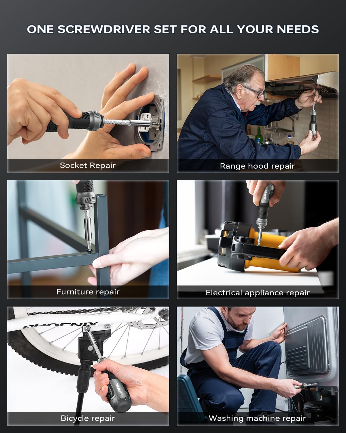 13-in-1_Multi-bit_Screwdriver_Set_Tool_All_in_One,_[Super_Durable]_Screw_Driver_Set_Kit,_Flat_Head,_Philips,_Torx,_Hex,_Square,_Repair_Kit,_Man_Gift_Nut_Driver