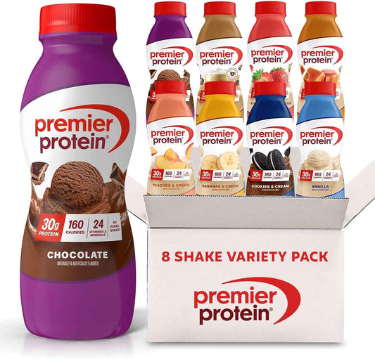 Premier Protein Shake, 8 Flavor Variety Pack, 30g Protein, No Added Sugar, 24 Vitamins & Minerals to Support Immune Health, 11.5 fl oz
