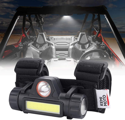KEMIMOTO_UTV_Dome_Light_Roll_Bar_Cage_Mount_Interior_Lights_Compatible_with_Polaris_RZR_Can_Am_Talon_Kawasaki_Golf_Cart_Boat_Off-Road-Work_for_1.5_in-2.0_in_Ironwork_1-Pack