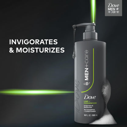 DOVE_MEN_+_CARE_Shampoo_1_count_Lime_&_Cedar_for_Real_Hair_that_Powers_Up_Hair_Strength,_with_Invigorating_&_Moisturizing_Results,_18_Fl_oz
