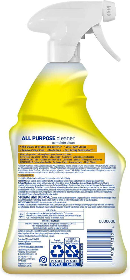 Lysol All Purpose Cleaner Spray, Multi-Purpose Disinfecting Spray, Kitchen & Bathroom Cleaner