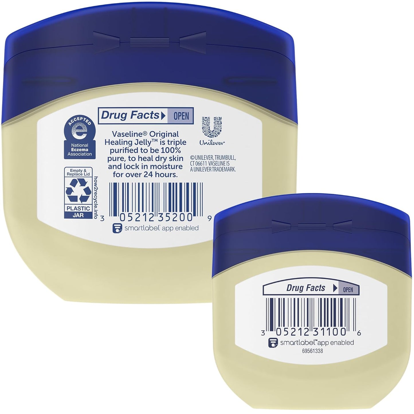 Vaseline_Original_Petroleum_Jelly_Variety_Pack,_2_Sizes_(7.5_Oz_&_1.75_Oz)_–_Hypoallergenic_Skin_Protectant,_Unscented_Healing_Ointment_for_Beauty_&_Personal_Care