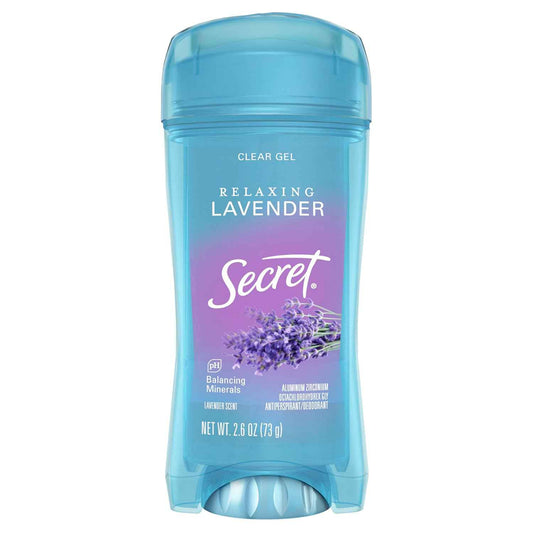 Secret Antiperspirant Deodorant for Women – Lavender Deodorant for Self-Care Nighttime Routine, 72HR Odor Protection Clear Gel