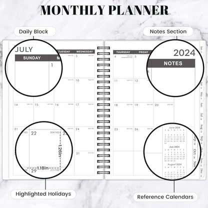 2024-2027_Monthly_Planner/Calendar_-_3_Year_Monthly_Planner_2024-2027,_Jul_2024_-_Jun_2027,_6.3"_x_8.4",_36_Monthly_Planner_with_Tabs,_30_Notes_Pages,_Double-side_Pocket,_Holidays