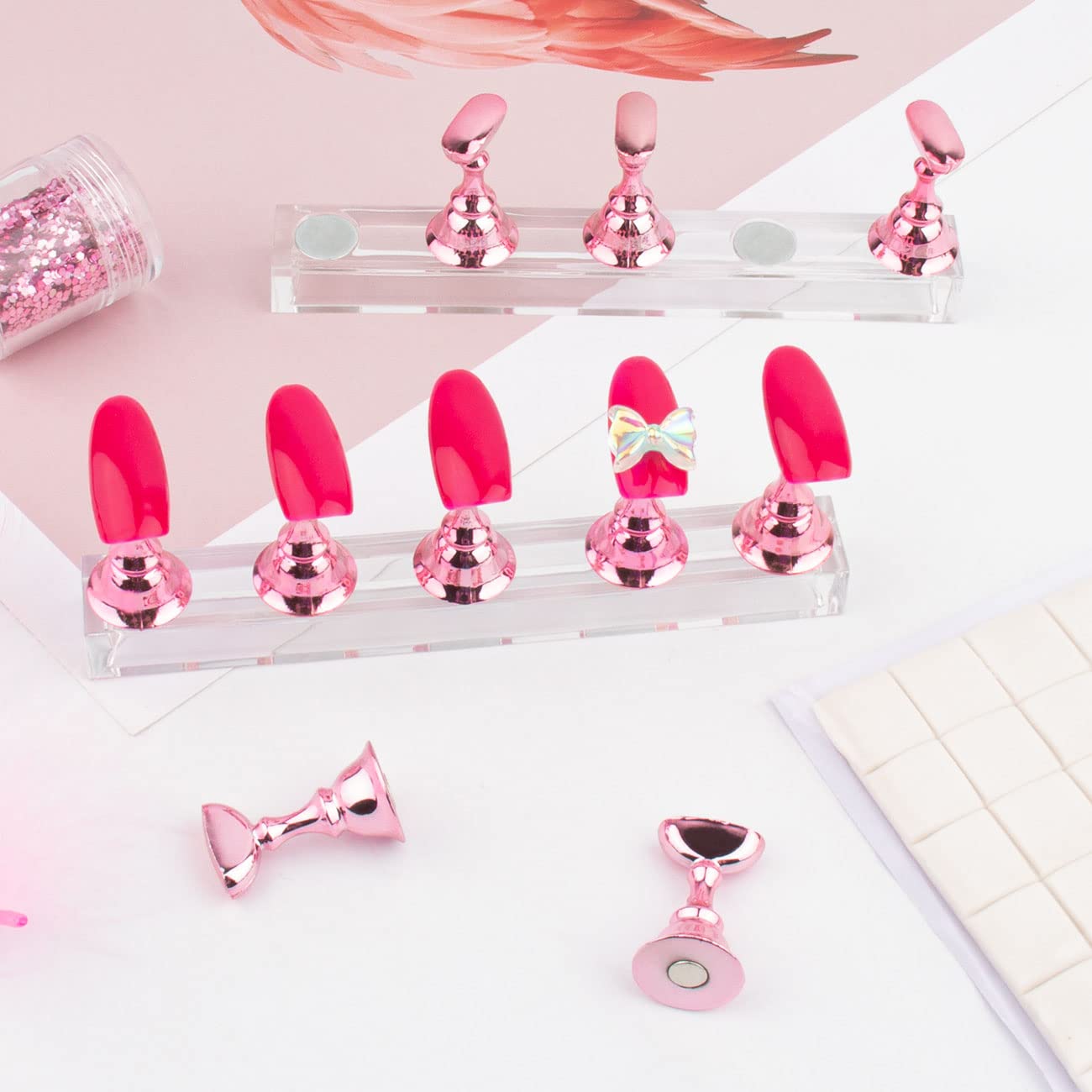 Nail_Stand_Acrylic_Nail_Art_Display_Stand_Magnetic_Nail_Tips_Practice_Holder_54_Pcs_Reusable_Adhesive_Putty_for_DIY_Painting_Nails_Stand_kit