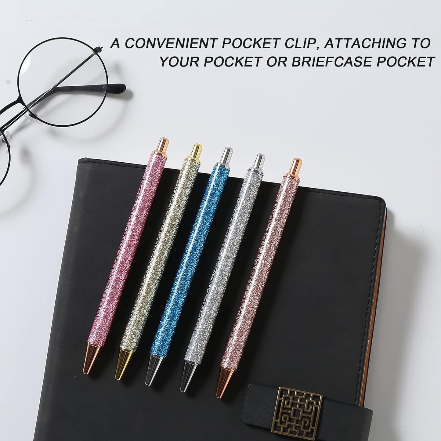 Seven_Days_of_The_Week_Pen_Describing_Mentality,Glitter_Ballpoint_Pens,Black_Ink_Medium_Point_1.0_mm_Gift_Pens,_Cute_Pens_Office_Supplies_for_Women