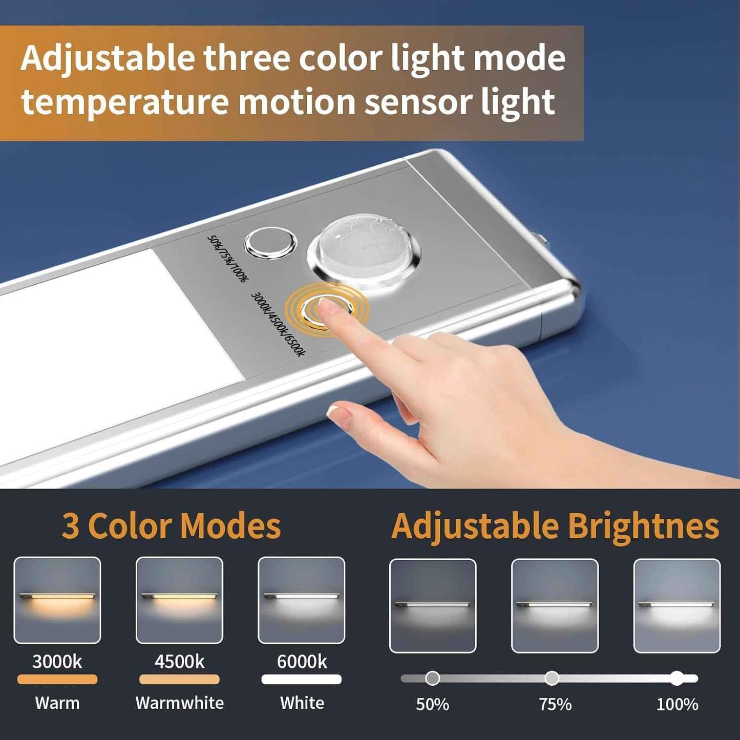 LuminEdge Motion Sensor Night Light – Cool Touch LED Bar for Nursery and Kids' Closet, Auto Off Rechargeable