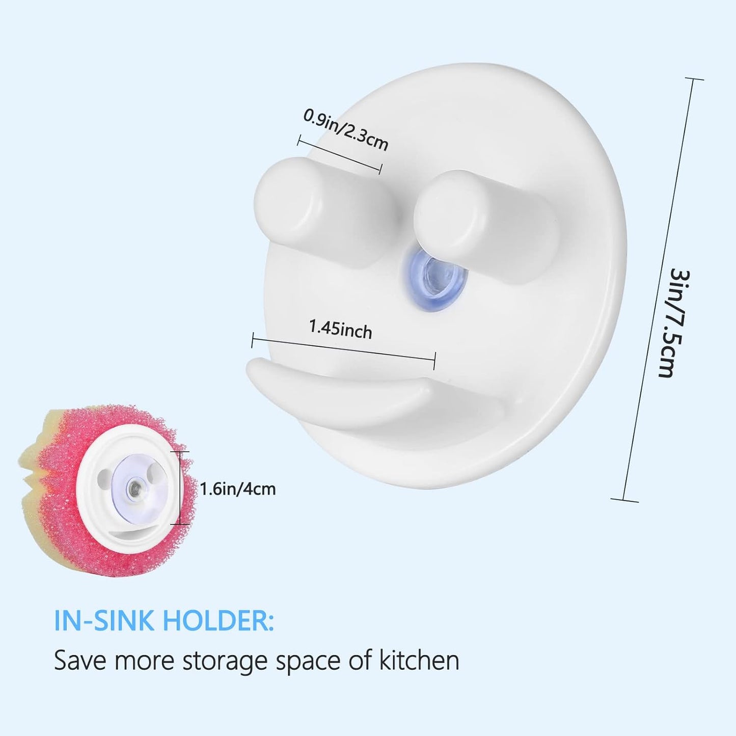 Sponge_Holder,_Sink_Caddy_for_Scrub_Sponges_with_Suction_Cup_Installation,_Kitchen/Bathroom_Sink_Sponge_Storage,_Self_Draining,_Dishwasher_Safe_for_Holding_Smiley_Sponges_(Sponges_Not_Included),1pcs_Organiser_Plastic_Rack_Smooth