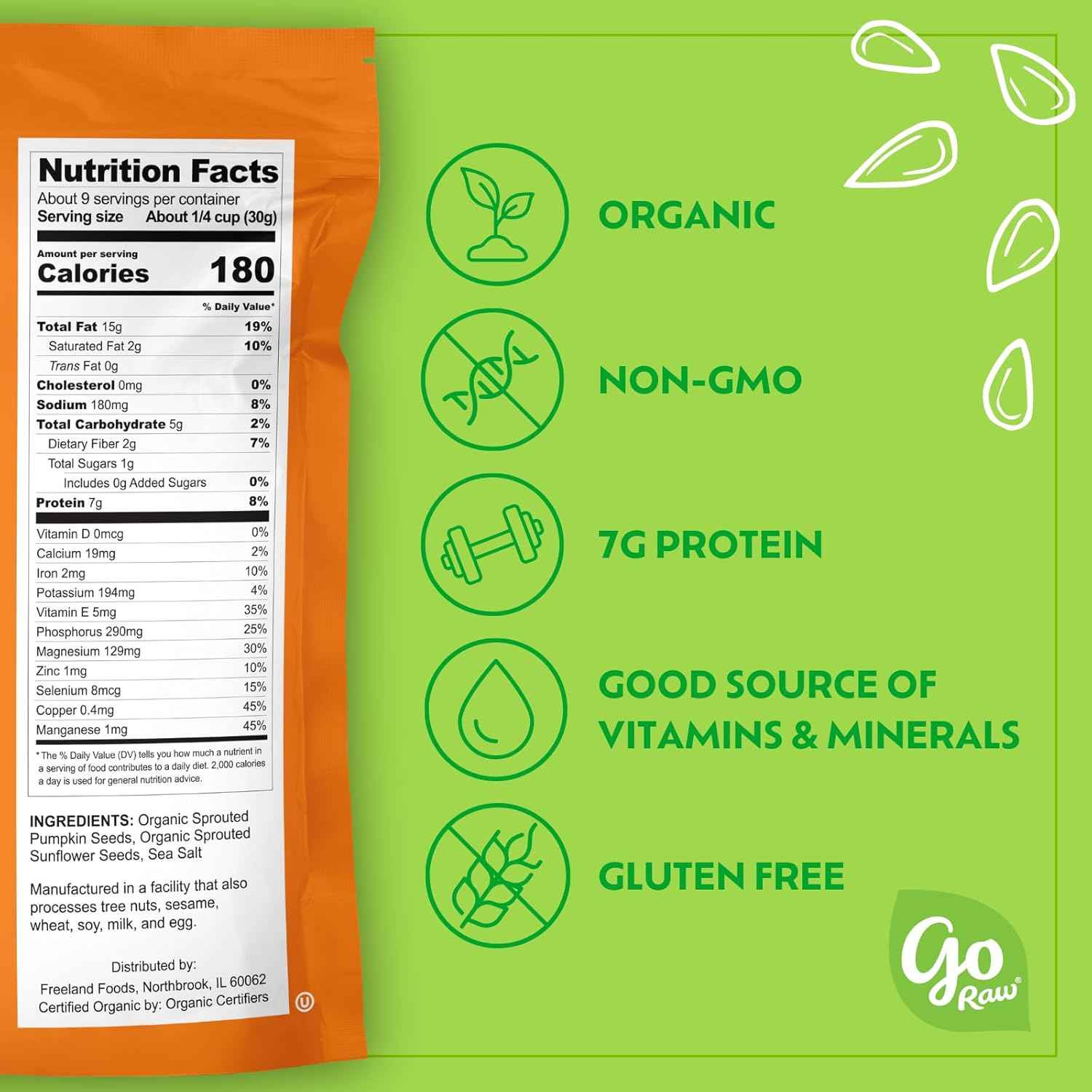 Go Raw Organic Sprouted Pumpkin & Sunflower Seeds – Mindful Keto Pantry Snack for Wellness Routines