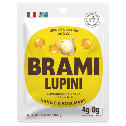 BRAMI Garlic & Rosemary Lupini – Calm Self-Care Snack for Plant-Based Wellness Routines