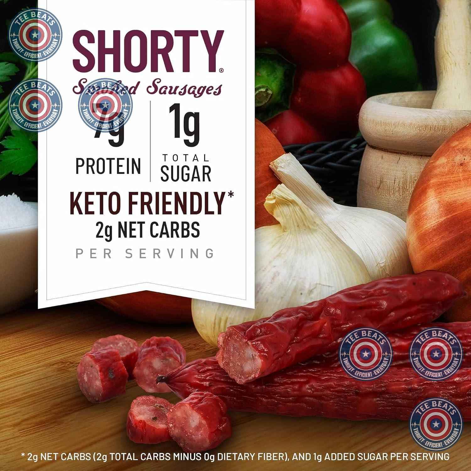 Duke's Smoked Andouille Sausage Shorties – Shelf-Stable Camp Snack for Day Hikes and Road Trips, 2g Net Carbs, 5 oz
