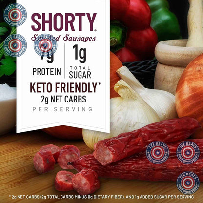 Duke's Smoked Andouille Sausage Shorties – Shelf-Stable Camp Snack for Day Hikes and Road Trips, 2g Net Carbs, 5 oz