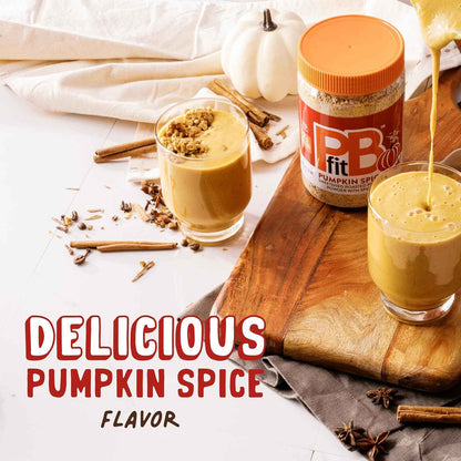 PBfit Pumpkin Spice Peanut Butter Powder for Wellness Routines, Low-Fat Protein Powder for Smoothies