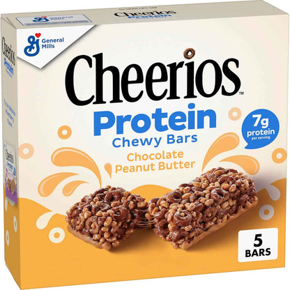 Cheerios Protein Chewy Bars Low Sweetness Snack for Blood Sugar Friendly Snacking 6.35 oz
