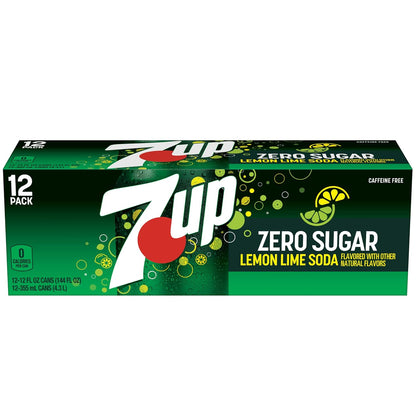 7UP Diet Lemon-Lime Soda, 12 Oz Cans – Sugar-Free Refreshment for Calorie-Conscious Self-Care