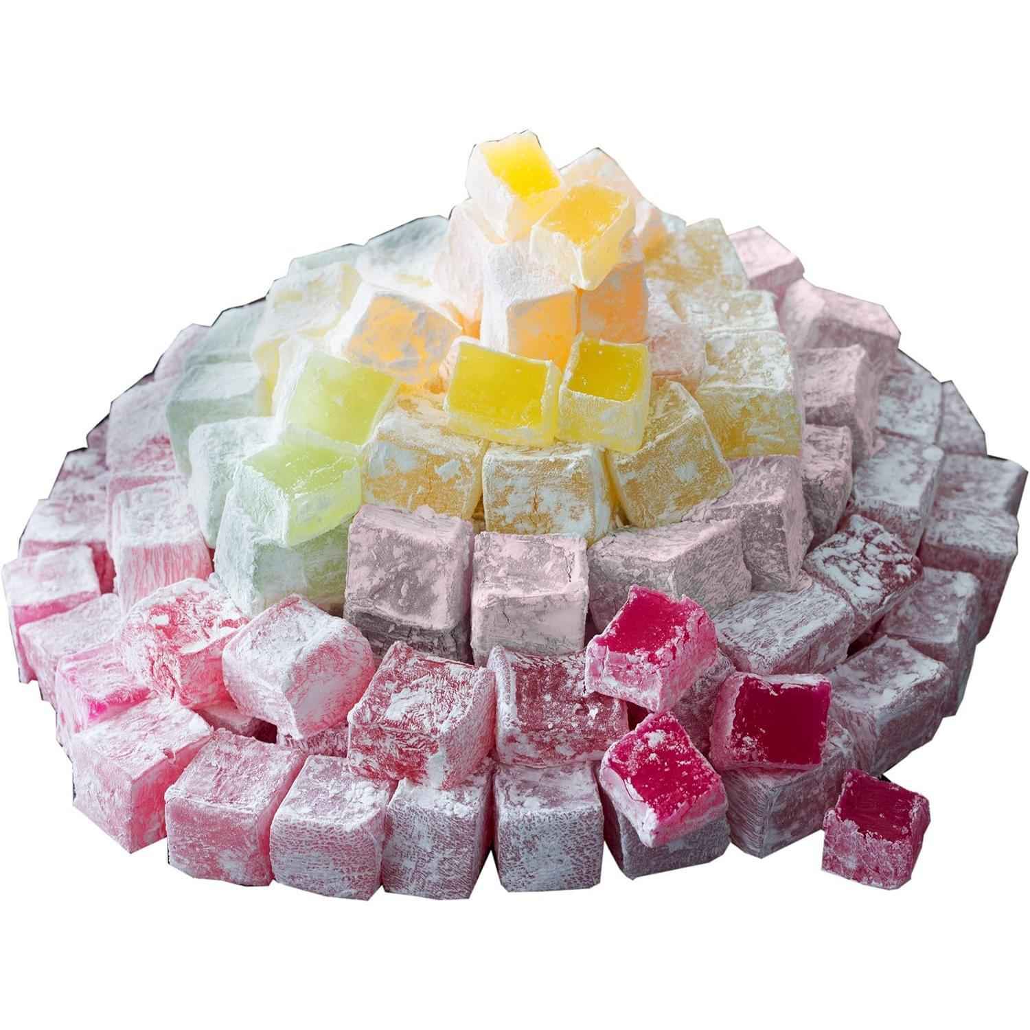 Cerez Pazari Assorted Lokum in Rose, Orange and Lemon – Crafted Confections for Elevated Entertaining, Hand-Cut Vegan Candy