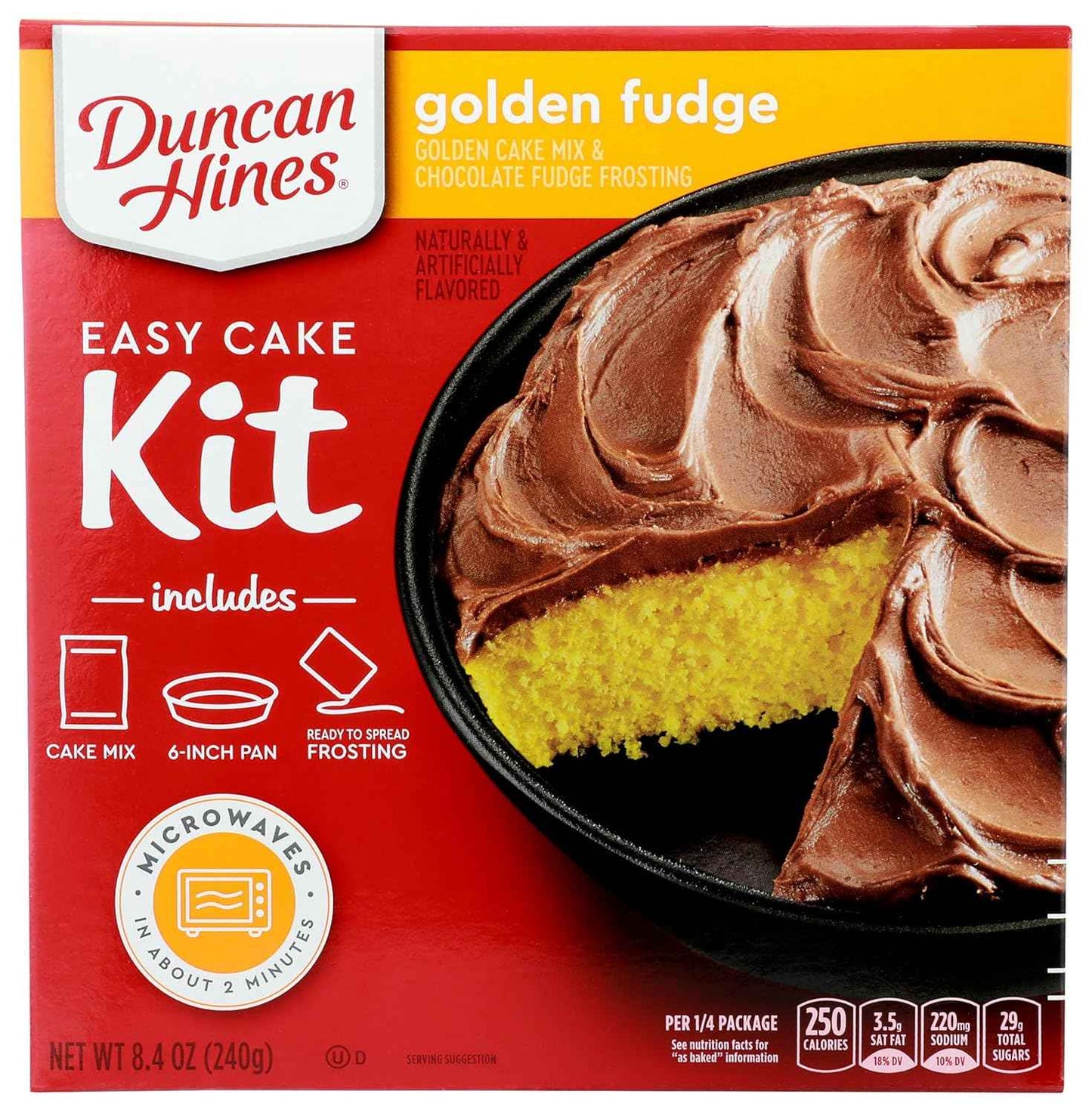 Duncan Hines Easy Cake Kit Golden Fudge Mix – Versatile Small Cake Kit for Home Kitchen, Gift Giving, and Family Dessert