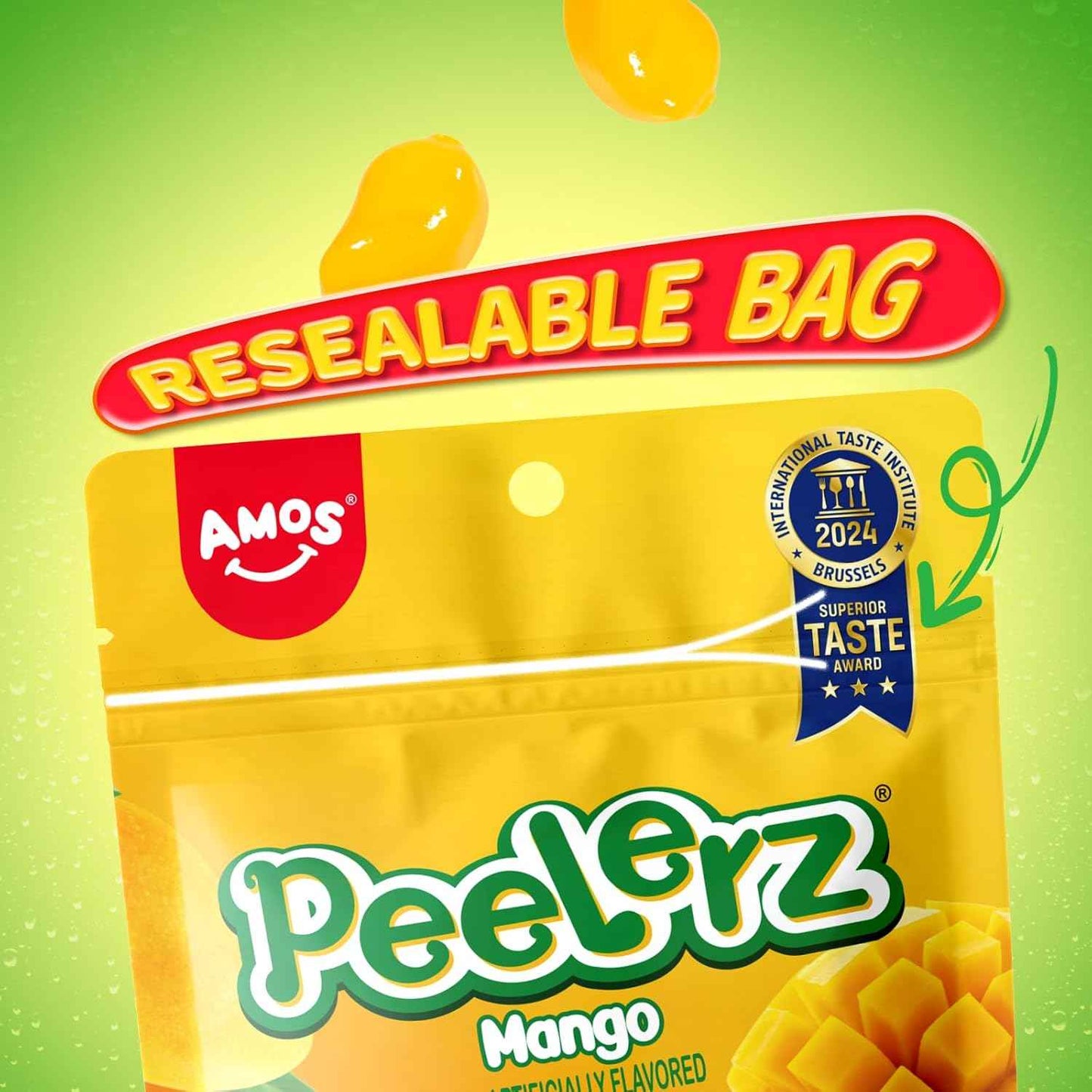 AMOS Peelerz Peelable Gummies – Travel and Hiking Daypack Snack, Pre-Portioned Real Fruit Juice Candy in 8.47oz Box