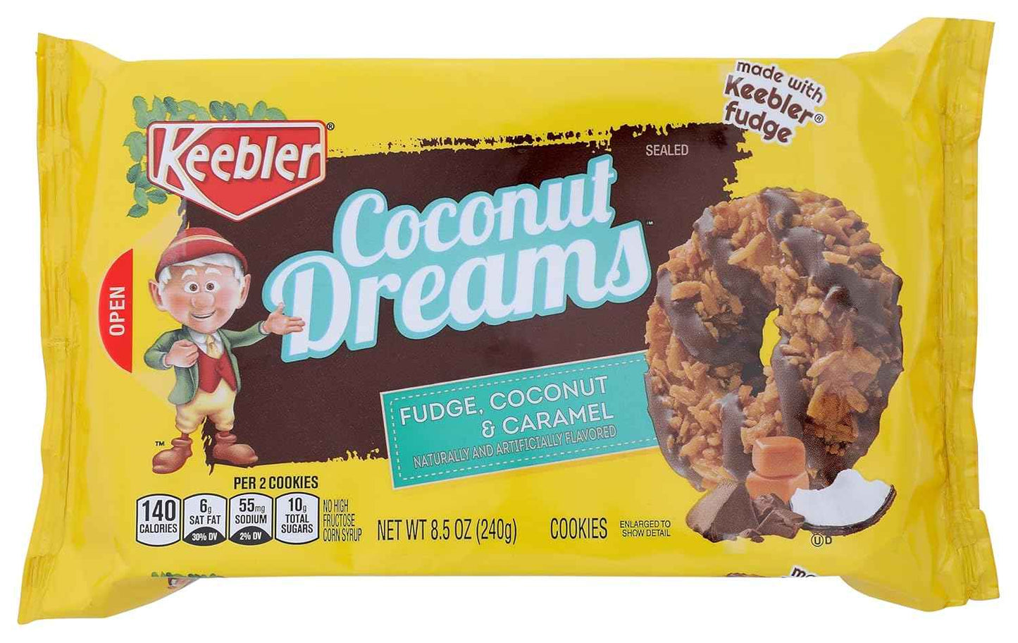 Keebler Coconut Dreams Fudge Cookies Office Pantry Snack for Afternoon Focus Breaks