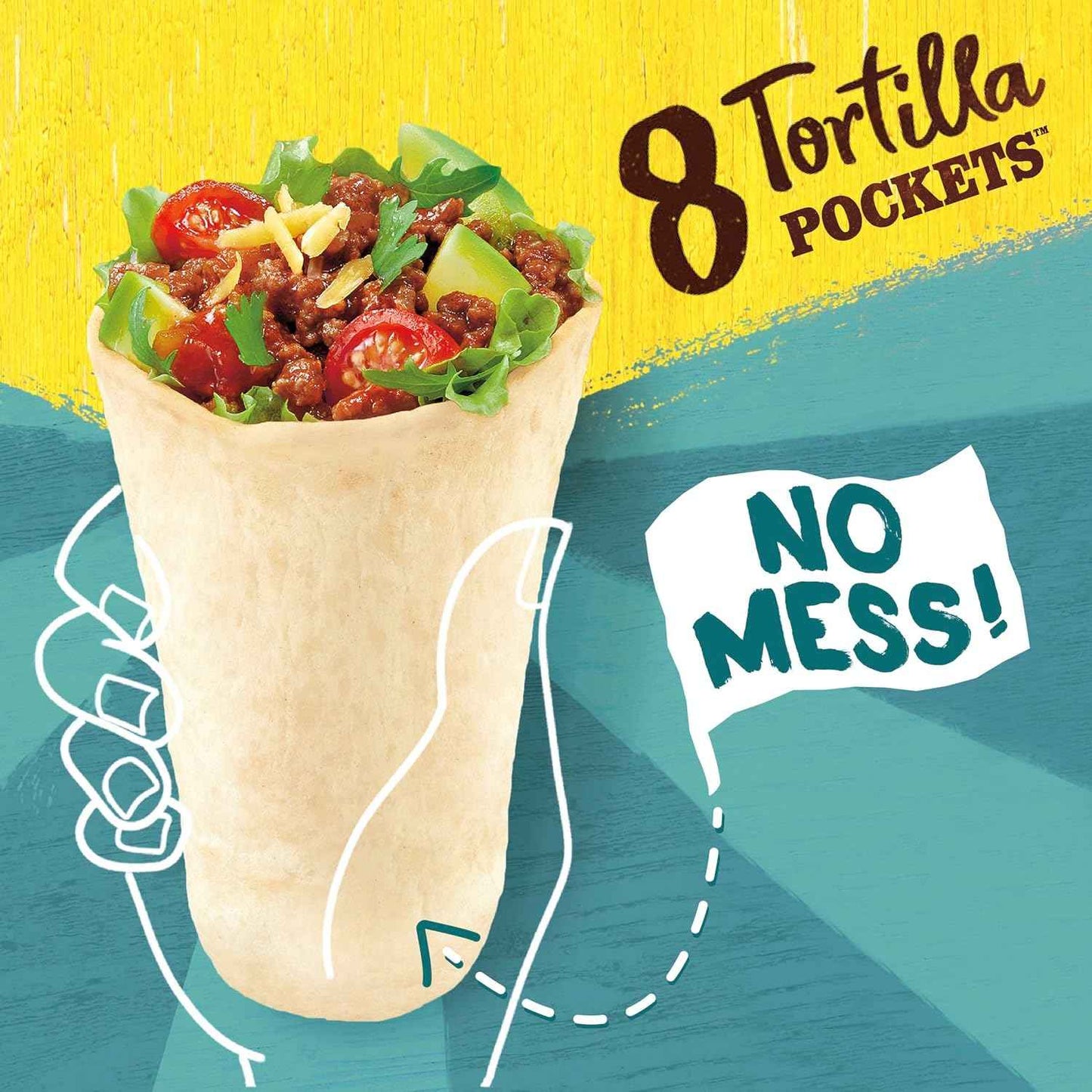 Old El Paso Flour Tortilla Pockets – Portable Lunch Wrap for Road Trips, Camping, and Picnics