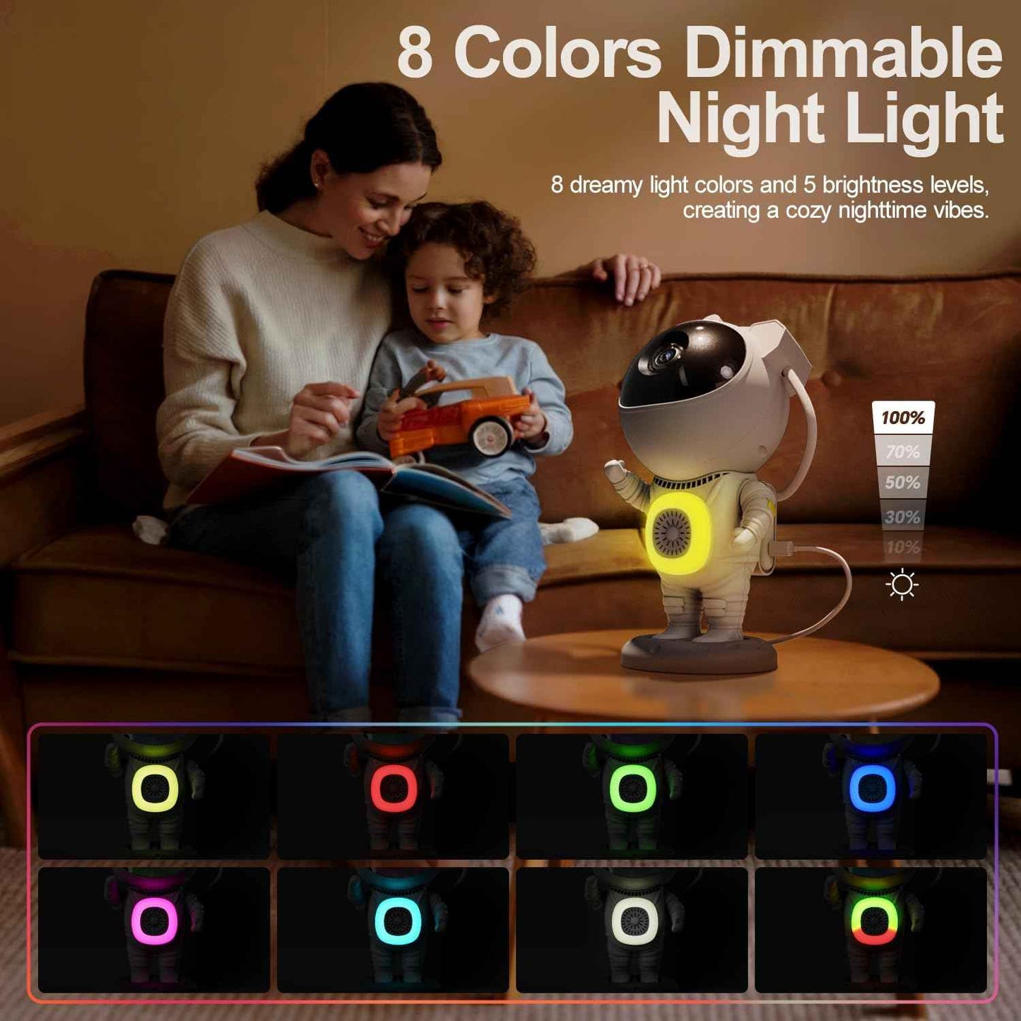 Galaxy Projector Astronaut Night Light – Unique Birthday Gift for Her, Bluetooth Star Projector for Bedroom