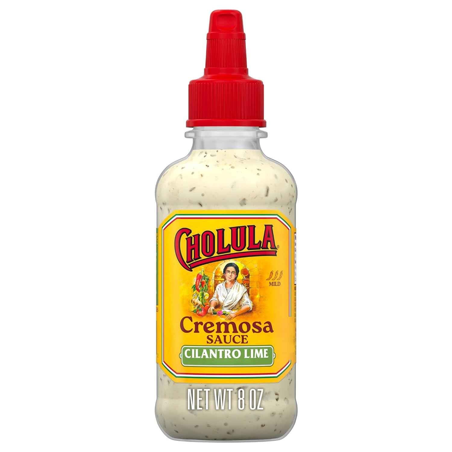 Cholula Cremosa Cilantro Lime – Picnic & BBQ Drizzle for Grilled Fish Tacos, Veggie Skewers & Burgers, Mild 8 oz