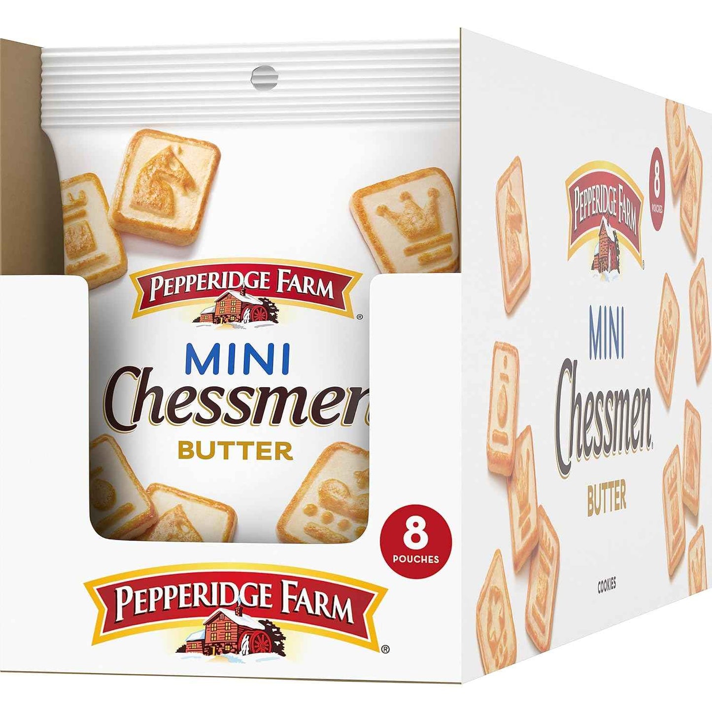 Pepperidge Farm Chessmen Minis Butter Cookies, 8 Snack Packs – Simple Pre-Portioned Cookies for Clean Pantry and Desk Drawer