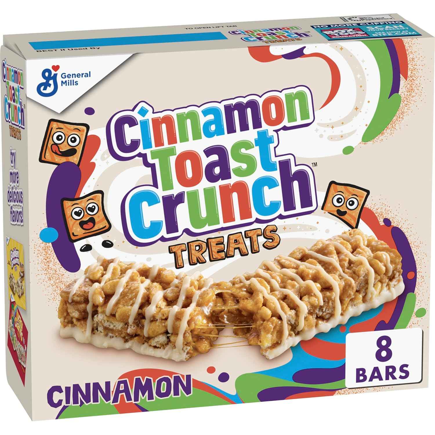 Cinnamon Toast Crunch Cereal Treat Bars, Snack Bars, 8 Ct, 6.8 oz – Filling Treat That Holds You Over Between Meals
