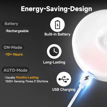 LUMI LIVING Warm White Motion Sensor Puck Light – Cozy Ambient Accent Lamp for Bedroom and Living Room