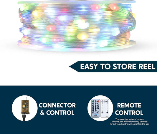 Joiedomi 600 LED Outdoor String Lights – IP44 Weatherproof 197 FT Roofline and Patio Lighting with 8 Modes and Timer