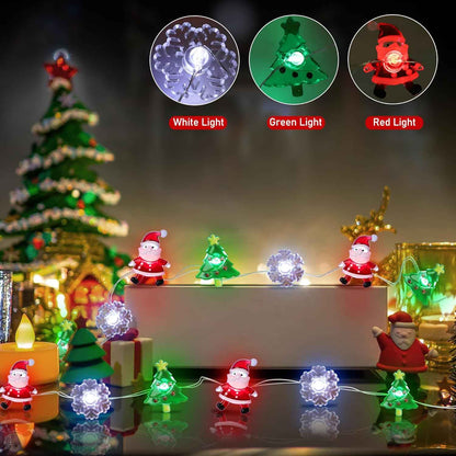 [BRAND] Kids Room Christmas String Lights with Santa Snowflake Shapes – Safe, Cool, and Timer-Controlled Night Light