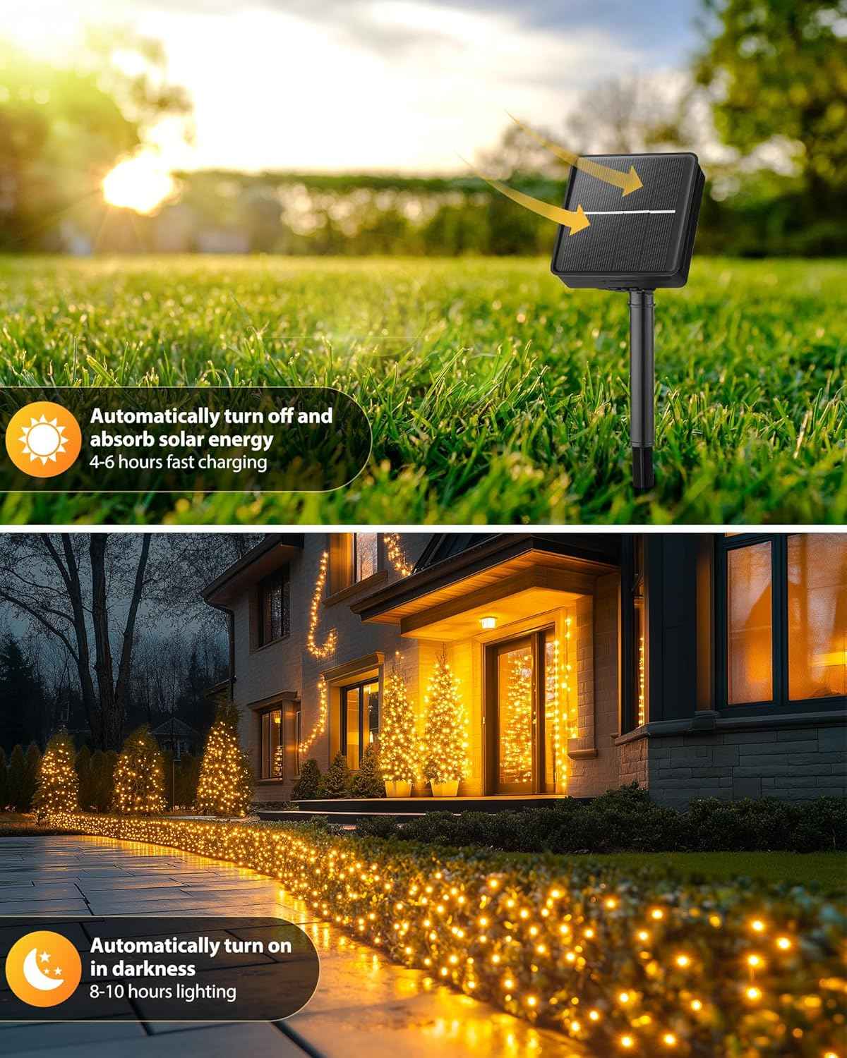 Brightown Solar String Lights – Portable Camping and Gazebo Lighting, 2 Pack 39ft LED