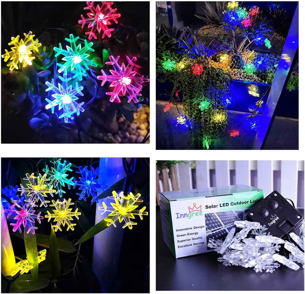 Brightever Solar Snowflake Fairy Lights 20 Ft 30 LED – Thoughtful Birthday Gift for Her, Cozy Home Decor for Mom and Grandma