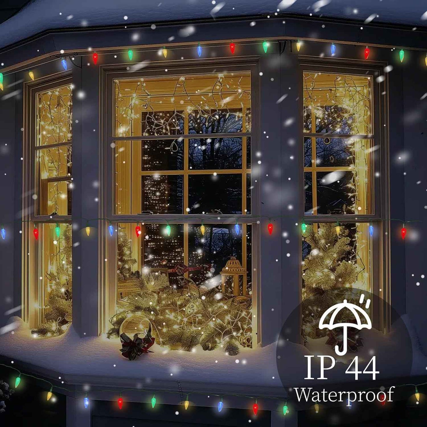 Anycosy C3 100 LED Solar String Lights – Understated Warm White Holiday Lights for Intentional, Uncluttered Home Decor